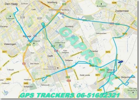 Google maps beeld van een realtime gps tracker huur huren